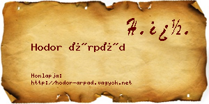 Hodor Árpád névjegykártya