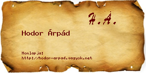 Hodor Árpád névjegykártya