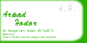 arpad hodor business card